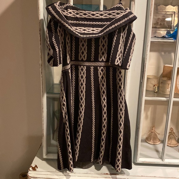 Eliza J black and grey a line knit dress. Size medium. NWT - Picture 2 of 6